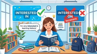 interested in vs interested on