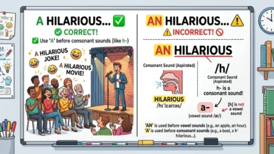 a hilarious vs an hilarious