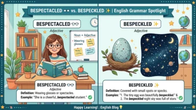bespectacled vs bespeckled