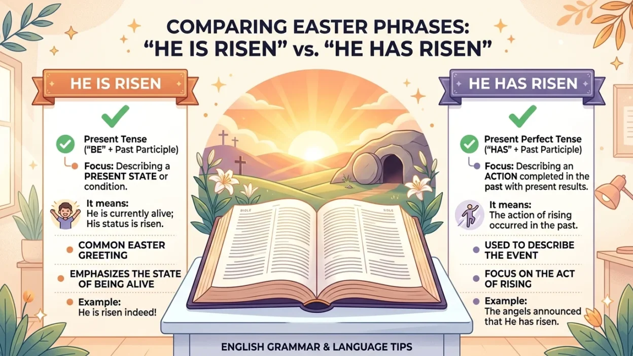 he is risen vs he has risen