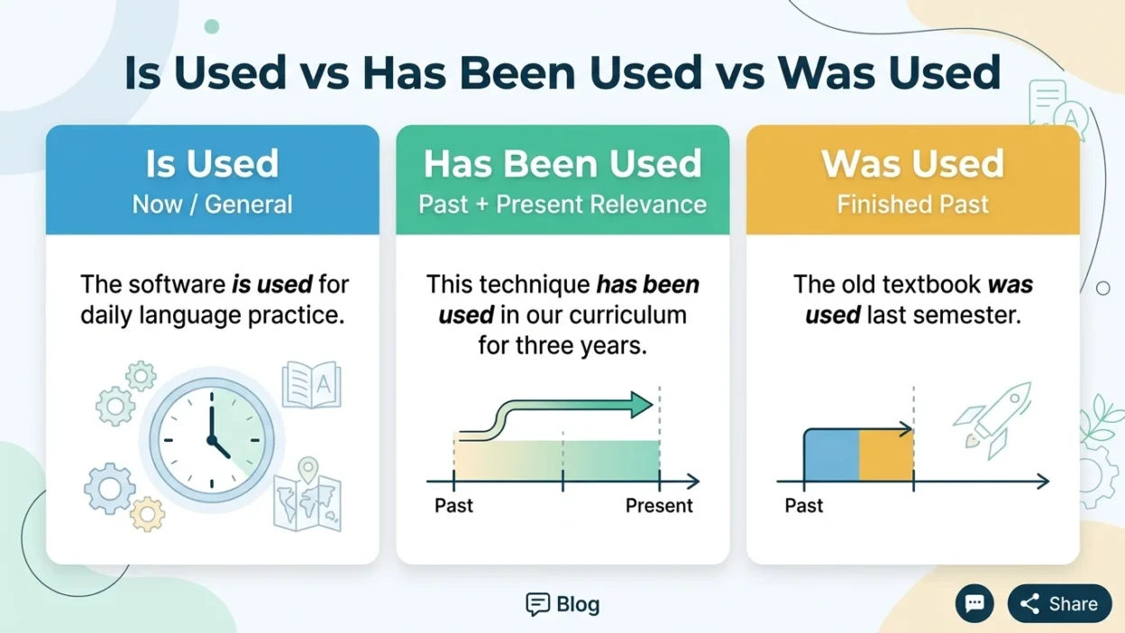 is used vs has been used vs was used