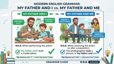 my father and I vs my father and me