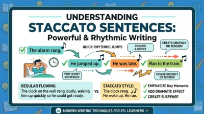 staccato sentence meaning
