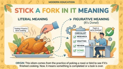 stick a fork in it meaning