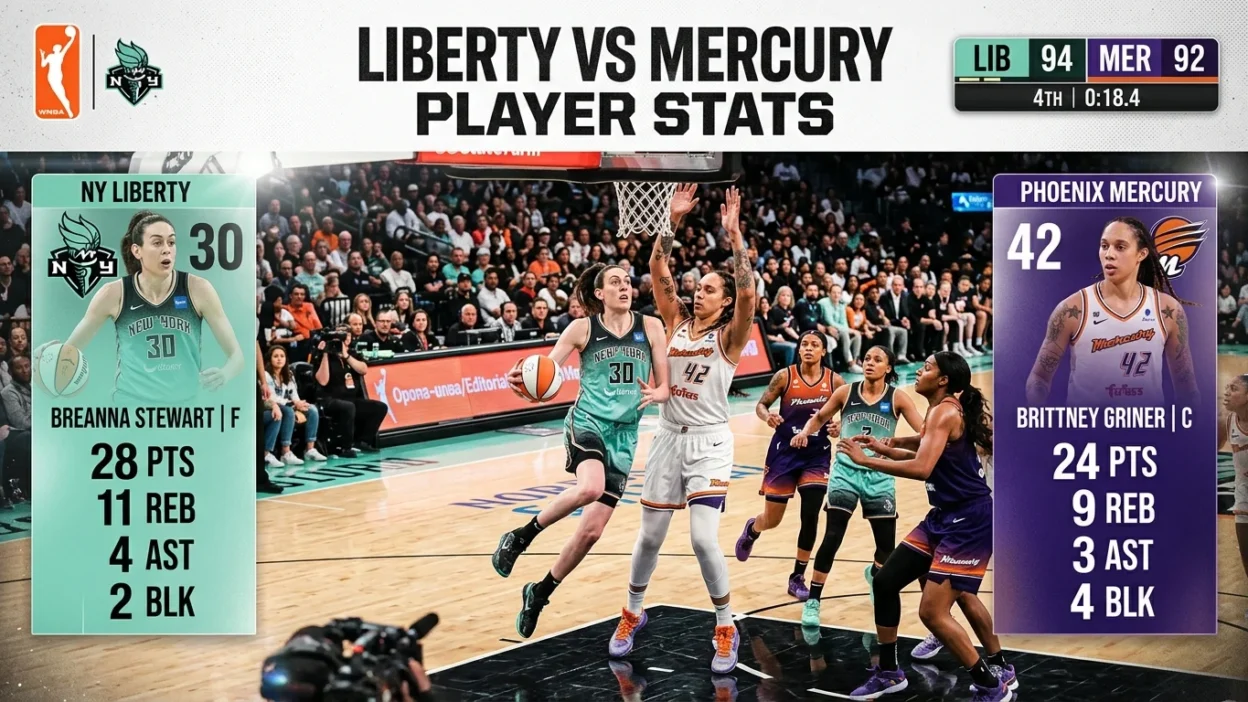 new york liberty vs phoenix mercury match player stats